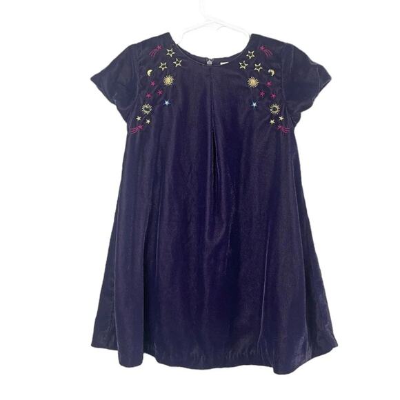 Mini Boden Toddler Girls Purple Velvet Short Sleeve Dress Size 3-4 Years - Picture 1 of 6